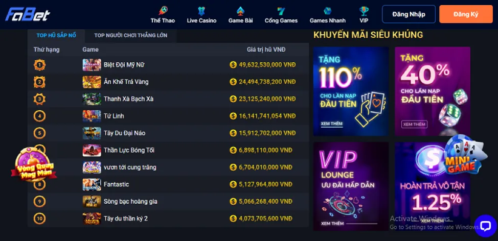 Hoàn trả cao hơn cho thành viên VIP j888 khuyến mãi